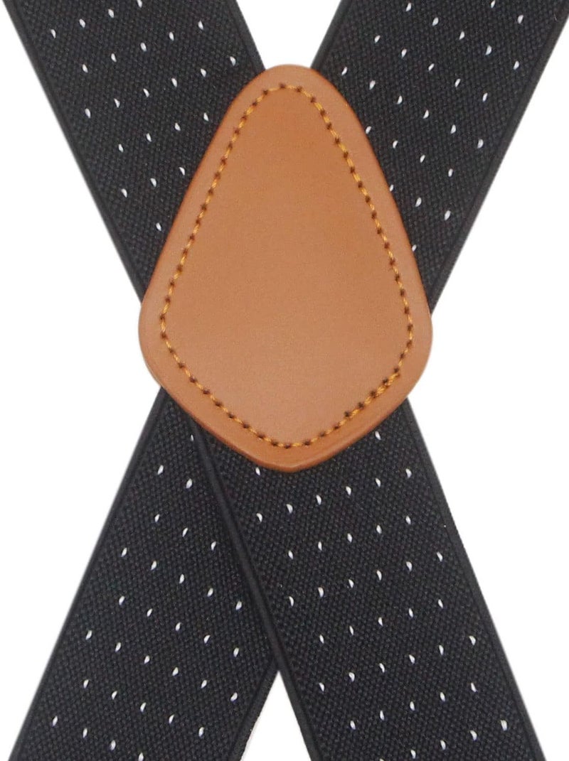 Timiot Mens Suspender 4 Swivel Strong Hooks Adjustable Braces Elastic Comfortable X Style Heavy Duty Strap - Image 2